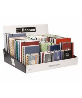 Finocam Expositor Grande con 100 Agendas de Espiral Surtidas - Anual 2026 - Color Surtidos