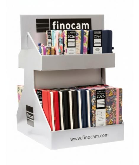 Finocam Minimal Design Expositor Giratorio con 55 Agendas Minimal Surtidas en Catalan - Anual 2026 - Color Surtidos