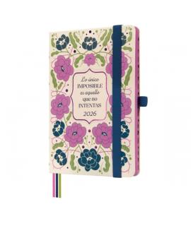 Finocam Minimal Design Agenda - Anual 2026 - Tapa Dura - Cierre con Goma Elastica - Formato M4 - 124x15x174mm - Semana Vista Hor