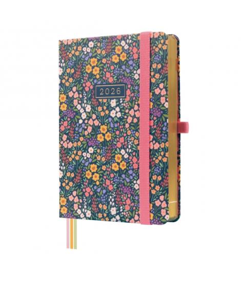 Finocam Minimal Design Agenda - Anual 2026 - Tapa Dura - Cierre con Goma Elastica - Formato M4 - 124x25x174mm - 1 Dia por Pagina