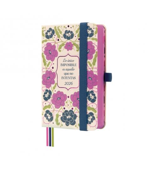 Finocam Minimal Design Agenda - Anual 2026 - Tapa Dura - Cierre con Goma Elastica - Formato M2 - 86x25x132mm - 1 Dia por Pagina 