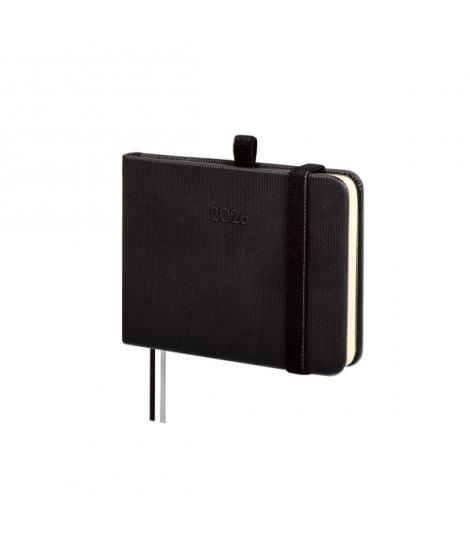 Finocam Minimal Textura Agenda - Anual 2026 - Tapa Dura - Cierre con Goma Elastica - Formato M0 - 108x16x77mm - Semana Vista en 