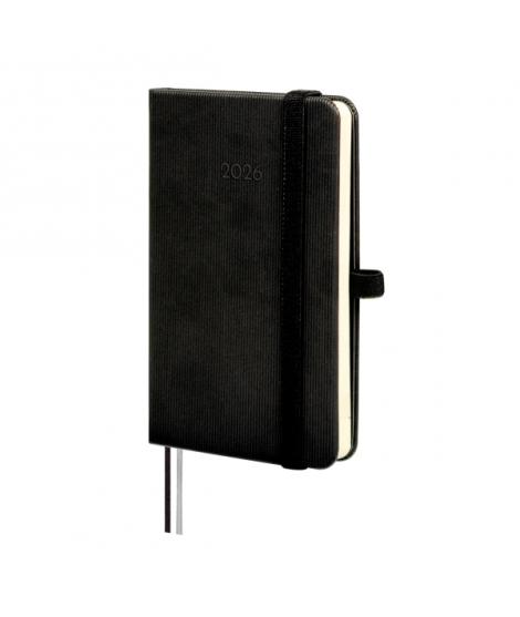 Finocam Minimal Textura Agenda - Anual 2026 - Tapa Dura - Cierre con Goma Elastica - Formato M2 - 86x17x132mm - Semana Vista Hor
