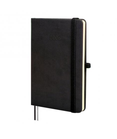 Finocam Minimal Textura Agenda - Anual 2026 - Tapa Dura - Cierre con Goma Elastica - Formato M4 - 124x16x174mm - Semana Vista Ho