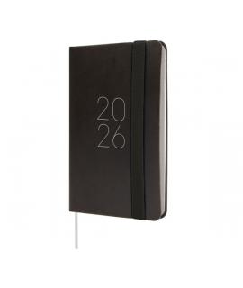 Finocam Flexi Lisa Agenda - Anual 2026 - Tapa Blanda - Formato F2 - 85x13x130mm - Semana Vista Horizontal - Color Negro