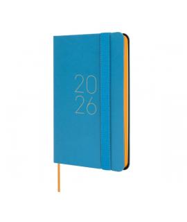 Finocam Flexi Lisa Agenda en Catalan - Anual 2026 - Tapa Blanda - Formato F2 - 85x13x130mm - Semana Vista Horizontal - Color Azu