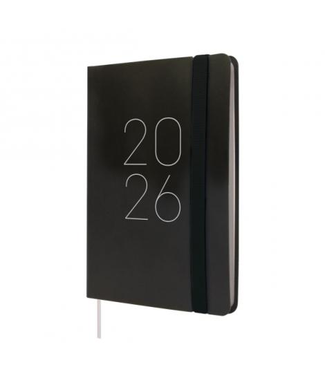 Finocam Flexi Lisa Agenda - Anual 2026 - Tapa Blanda - Formato F4 - 120x13x172mm - Semana Vista Horizontal - Color Negro