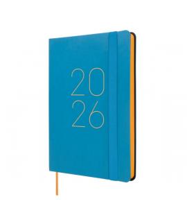Finocam Flexi Lisa Agenda en Catalan - Anual 2026 - Tapa Blanda - Formato F4 - 120x13x172mm - Semana Vista Horizontal - Color Az