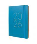 Finocam Flexi Lisa Agenda - Anual 2026 - Tapa Blanda - Formato FA5 - 151x13x214mm - Semana Vista en Vertical - Color Azul