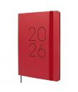 Finocam Flexi Lisa Agenda - Anual 2026 - Tapa Blanda - Formato FA5 - 151x13x214mm - Semana Vista en Vertical - Color Rojo