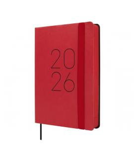 Finocam Flexi Lisa Agenda - Anual 2026 - Tapa Blanda - Formato F4 - 120x23x172mm - 1 Dia por Pagina - Color Rojo