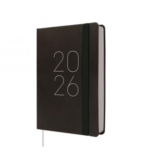 Finocam Flexi Lisa Agenda - Anual 2026 - Tapa Blanda - Formato F4 - 120x23x172mm - 1 Dia por Pagina - Color Negro