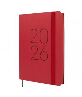 Finocam Flexi Lisa Agenda - Anual 2026 - Tapa Blanda - Formato FA5 - 151x23x214mm - 1 Dia por Pagina - Color Rojo