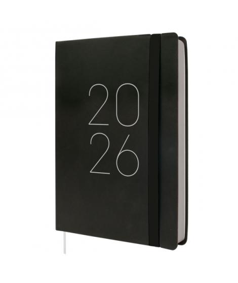 Finocam Flexi Lisa Agenda - Anual 2026 - Tapa Blanda - Formato FA5 - 151x23x214mm - 1 Dia por Pagina - Color Negro
