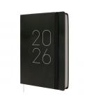 Finocam Flexi Lisa Agenda - Anual 2026 - Tapa Blanda - Formato FA5 - 151x23x214mm - 1 Dia por Pagina - Color Negro