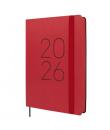 Finocam Flexi Lisa Agenda en Catalan - Anual 2026 - Tapa Blanda - Formato FA5 - 151x23x214mm - 1 Dia por Pagina - Color Rojo