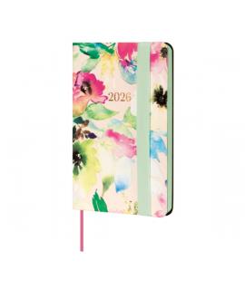 Finocam Flexi Joy Agenda - Anual 2026 - Tapa Blanda - Formato F2 - 85x13x130mm - Semana Vista Horizontal - Tematica de Flores