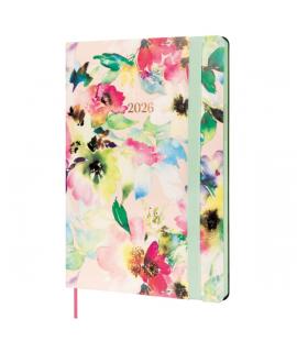 Finocam Flexi Joy Agenda - Anual 2026 - Tapa Blanda - Formato FA5 - 151x13x214mm - Semana Vista en Vertical - Tematica de Flores