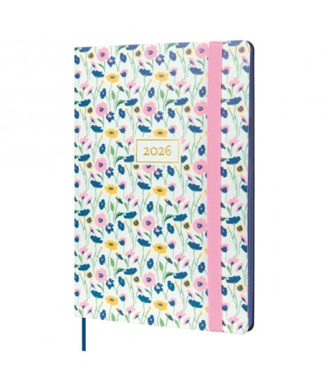 Finocam Flexi Joy Agenda - Anual 2026 - Tapa Blanda - Formato FA5 - 151x13x214mm - Semana Vista en Vertical - Tematica de Flores