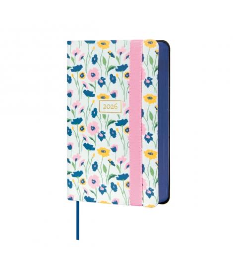 Finocam Flexi Joy Agenda - Anual 2026 - Tapa Blanda - Formato F2 - 85x23x130mm - 1 Dia por Pagina - Tematica de Flores