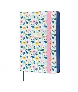 Finocam Flexi Joy Agenda en Catalan - Anual 2026 - Tapa Blanda - Formato F4 - 120x23x172mm - 1 Dia por Pagina - Tematica de Flor