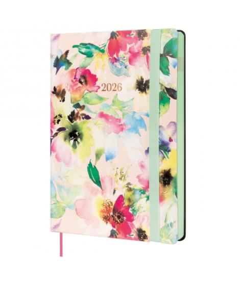 Finocam Flexi Joy Agenda - Anual 2026 - Tapa Blanda - Formato FA5 - 151x23x214mm - 1 Dia por Pagina - Tematica de Flores