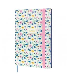 Finocam Flexi Joy Agenda - Anual 2026 - Tapa Blanda - Formato FA5 - 151x23x214mm - 1 Dia por Pagina - Tematica de Flores