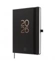 Finocam Capri Agenda Internacional - Anual 2026 - Formato FA5 - 153x13x214mm - Semana Vista en Vertical - Color Negro