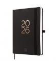 Finocam Capri Agenda Internacional - Anual 2026 - Formato FA5 - 153x23x214mm - 1 Dia por Pagina - Color Negro