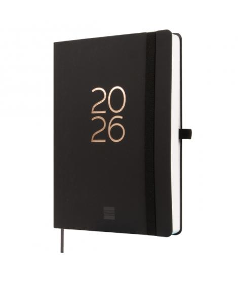Finocam Capri Agenda Internacional - Anual 2026 - Formato FA5 - 153x23x214mm - 1 Dia por Pagina - Color Negro