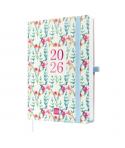 Finocam Capri Agenda Internacional - Anual 2026 - Formato FA5 - 153x23x214mm - 1 Dia por Pagina - Tematica de Flores