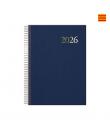 Dohe Segovia Agenda Anual Espiral en Catalan - Dia Pagina - Sabado y Domingo misma Pagina - Tamaño 14x20cm - Color Azul