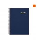 Dohe Segovia Agenda Anual Espiral en Catalan - Dia Pagina - Sabado y Domingo misma Pagina - Tamaño 14x20cm - Color Azul
