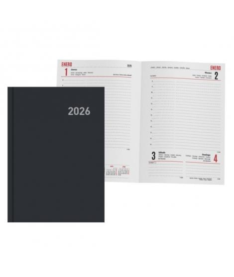 Ingraf Paris Agenda Anual - Dia Pagina - Viernes, Sabado y Domingo misma Pagina - Tamaño 15x21cm - Color Negro