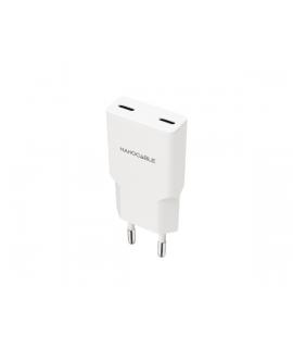 Nanocable Cargador de Pared 2xUSB-C/PD 25W - Color Blanco