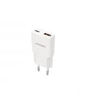 Nanocable Cargador de Pared USB-C/PD + USB-A/QC 30W - Color Blanco
