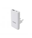 Tooq Adaptador de Viaje - Compatibilidad con EU, KR, UK - Tecnologia GaN 65W - Puerto USB-C PD y USB-A QC - Color Blanco