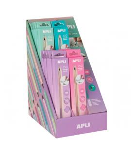 Apli Infinite Pencil Nordik Expositor con 20 Packs de Lapiz Infinito HB + Mina de Recambio + Tapon Protector - Para Escribir has