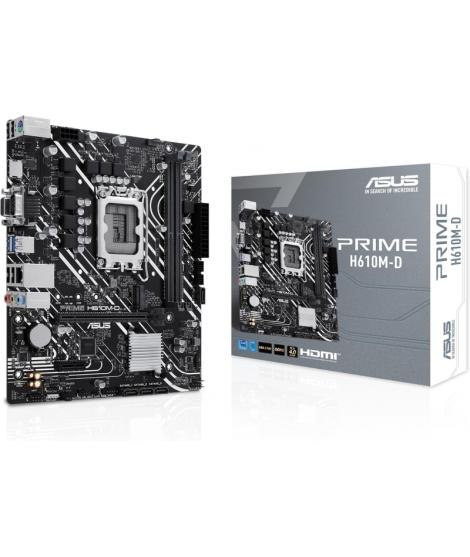 Asus Prime H610M-D Placa Base Intel1700 2x DDR5 - HDMI, M.2, PCIe3.0, 4x Sata III, USB 3.2, MicroATX