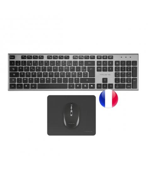 Tacens Zenith Combo Pack Inalabrico de Teclado Completo + Raton y Alfombrilla - Disposicion Francesa AZERTY FR - Teclas Silencio
