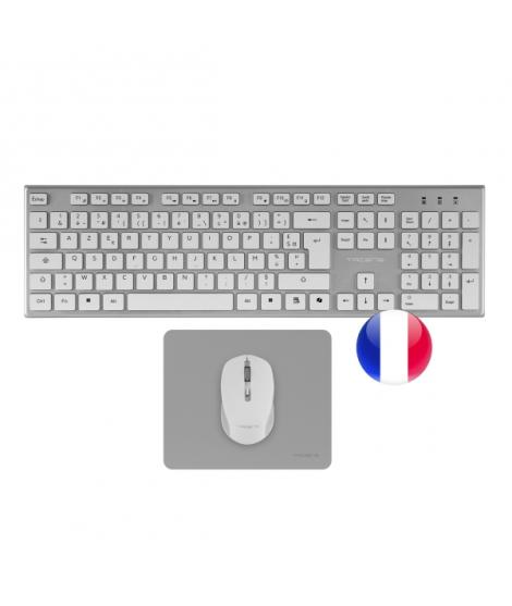 Tacens Zenith Combo Pack Inalabrico de Teclado Completo + Raton y Alfombrilla - Disposicion Francesa AZERTY FR - Teclas Silencio