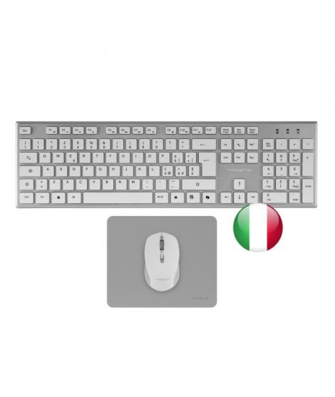 Tacens Zenith Combo Pack Inalabrico de Teclado Completo + Raton y Alfombrilla - Disposicion Italiana QWERTY IT - Teclas Silencio