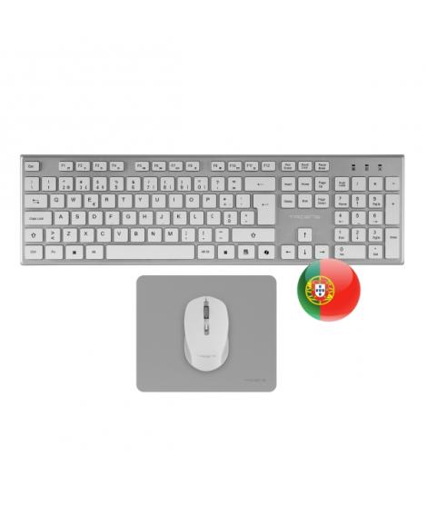 Tacens Zenith Combo Pack Inalabrico de Teclado Completo + Raton y Alfombrilla - Disposicion Portuguesa QWERTY PT - Teclas Silenc