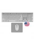 Tacens Zenith Combo Pack Inalabrico de Teclado Completo + Raton y Alfombrilla - Disposicion Internacional QWERTY US - Teclas Sil
