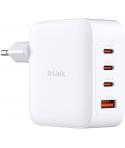 D-Link Cargador de Pared GaN de 100W - 3 USB-C y 1 USB-A - Color Blanco