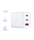 D-Link Cargador de Pared GaN de 65W - 2 USB-C y 1 USB-A - Conectores Intercambiables - Color Blanco