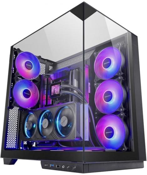 Mars Gaming MC-3GF Caja Torre ATX - 2 Ventiladores ARGB Traseros Preinstalados - Triple Cristal Templado - Montaje Vertical para