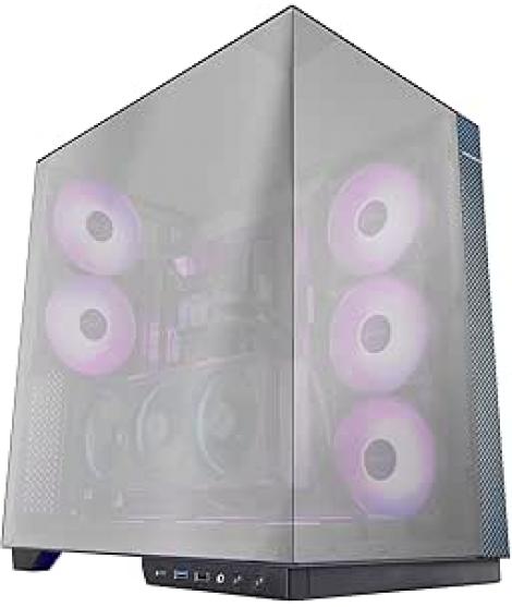 Mars Gaming MC-3GFPRO Caja Torre ATX - 2 Ventiladores ARGB Traseros Preinstalados - Triple Cristal Cromado - Montaje Vertical pa