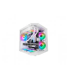 Mars Gaming MC-3TLITE Minitorre Ultracompacta - Ventilador de 120mm FRGB Integrado - Triple Cristal Templado - Soporte MicroATX/