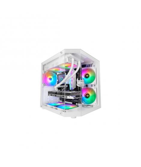Mars Gaming MC-3TLITE Minitorre Ultracompacta - Ventilador de 120mm FRGB Integrado - Triple Cristal Templado - Soporte MicroATX/